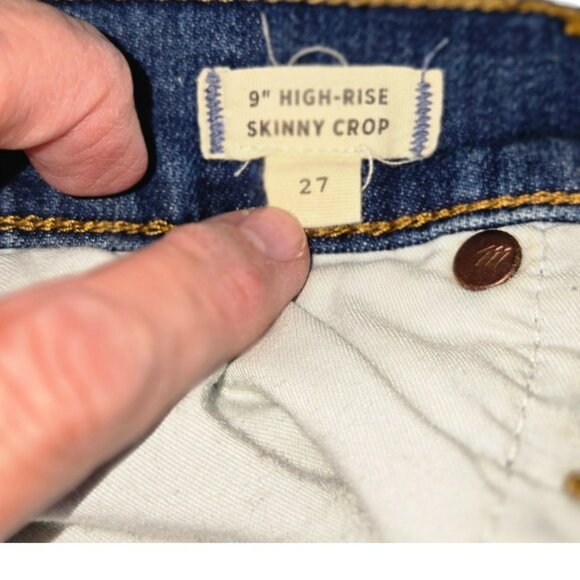 Madewell 27 Women's Jeans Skinny Crop High-Rise Distressed - Picture 6 of 9